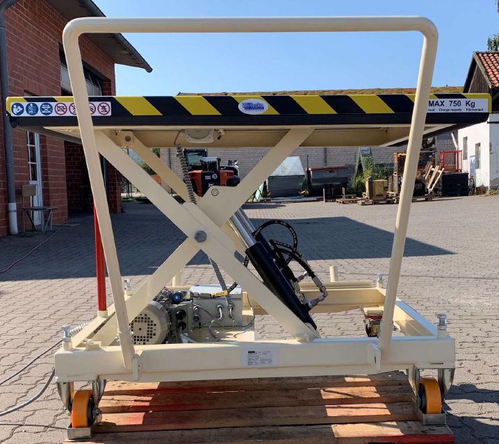 Hubtischwagen 750 kg - 1250x1000mm - 600mm Hub - Sonderfahrwerk